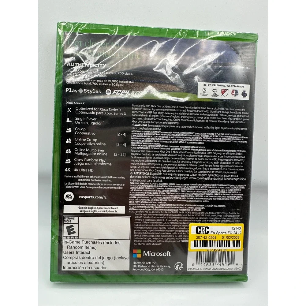 EA Sports FC 24 Video Game Xbox Series X One Green New Soccer Sports Sim‎